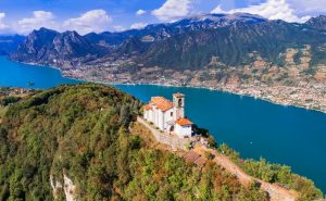 Italian,Lakes,Scenery.,Amazing,Iseo,Lake,Aerial,View.,One,Of