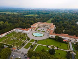 Aerial,View,Of,Facade,Of,The,Elegant,Villa,Reale,In